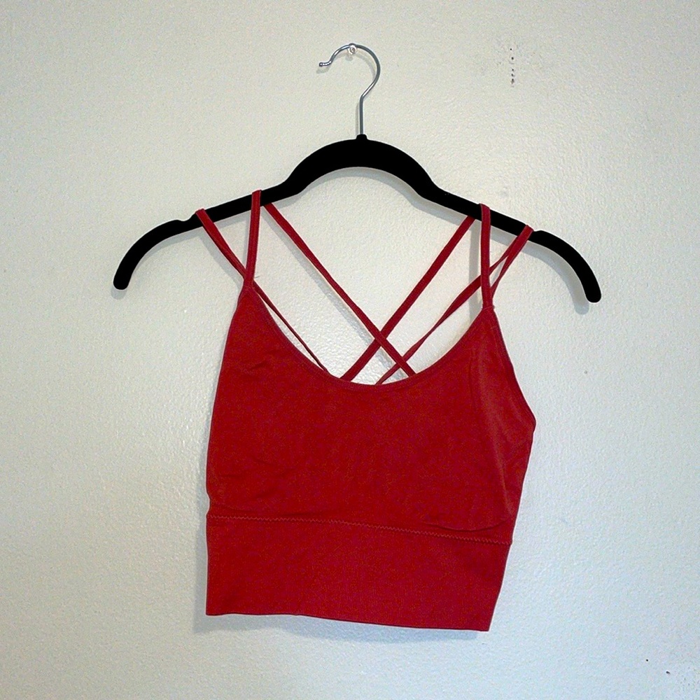 Elegant Red Strappy Crop Top
